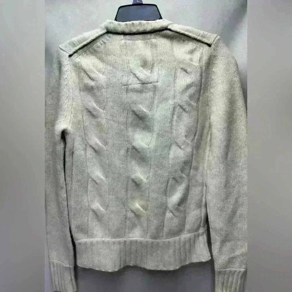 American Eagle Men’s Large Wool/Cashmere Blend Cream colored Cable Knit Sweater